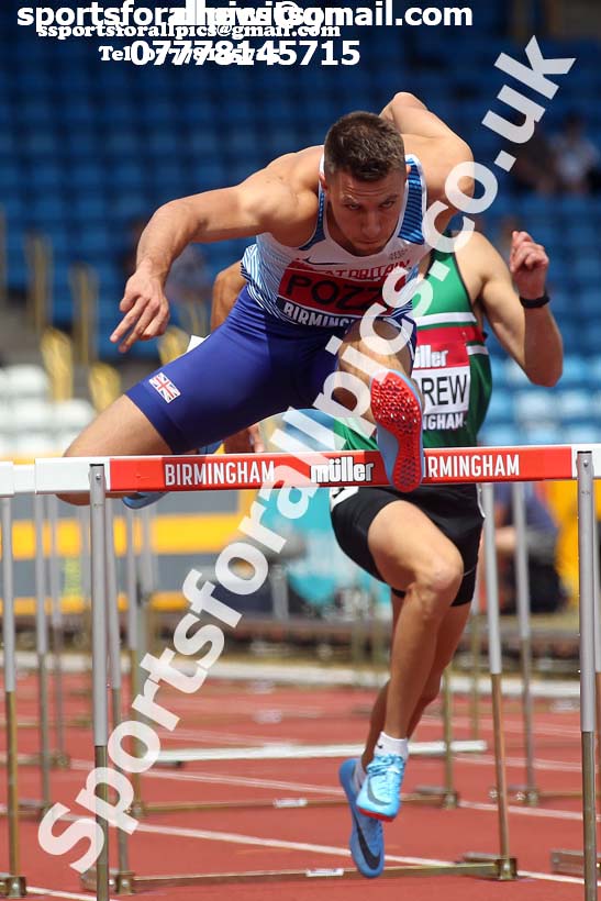Mens 110 metres hurdles, Muller British Championships, Alexander Stadium, Birmingham. Photo: David T. Hewitson/Sports for All Pics